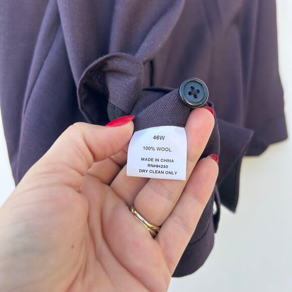 Paul Fredrick Wool Stretch Bengaline Suit Plum Purple Jacket 48R Pants 46W - Picture 11 of 12